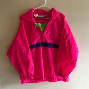 Vintage Neon Pink 80’s Windbreaker Jacket